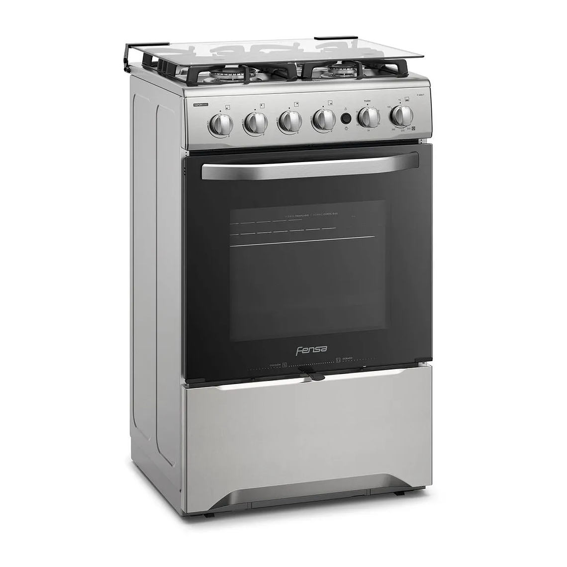 COCINA A GAS 4 PLATOS FENSA EXPERIENCE CON VAPORBAKE Y TIMER F 2606 T INOX 3