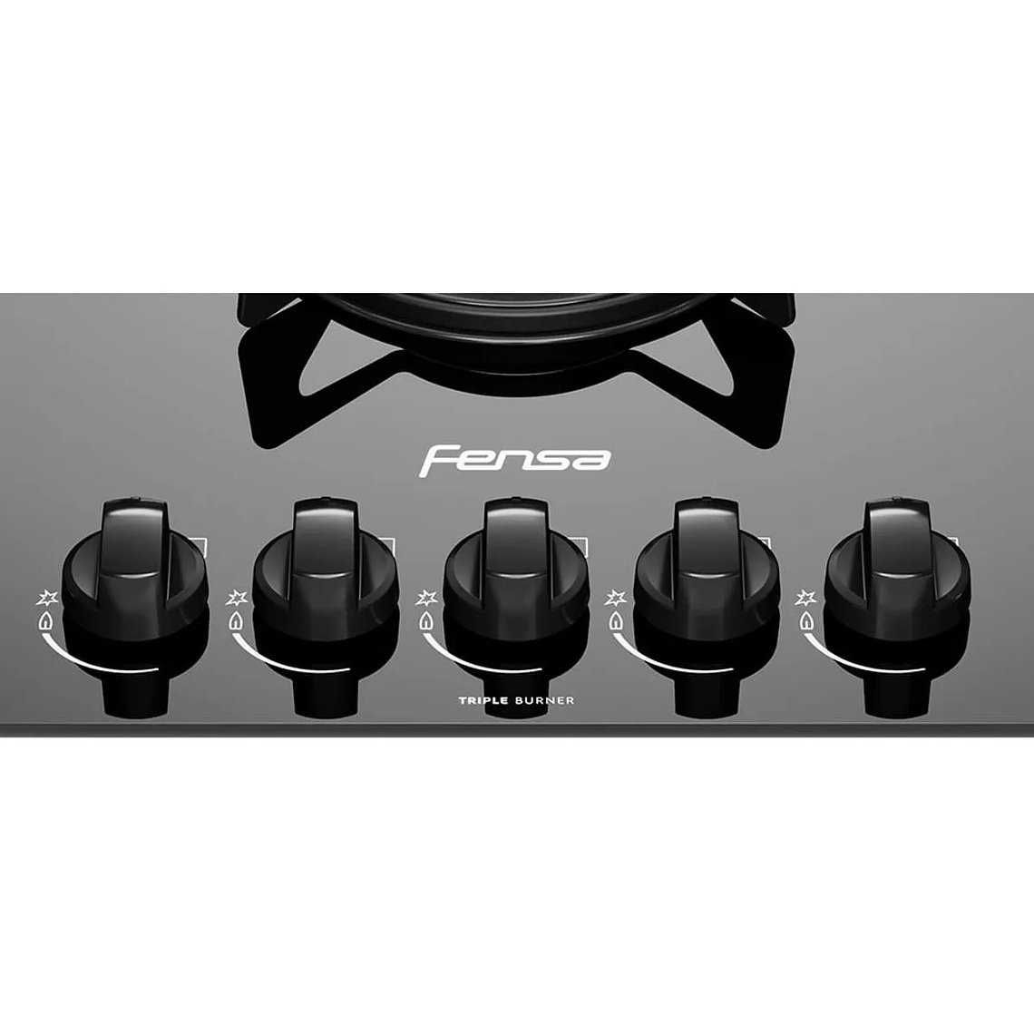 ENCIMERA A GAS 5 PLATOS FENSA VIDRIO TEMPLADO Y ENCENDIDO ELÉCTRICO F GC75V A NEGRA 3