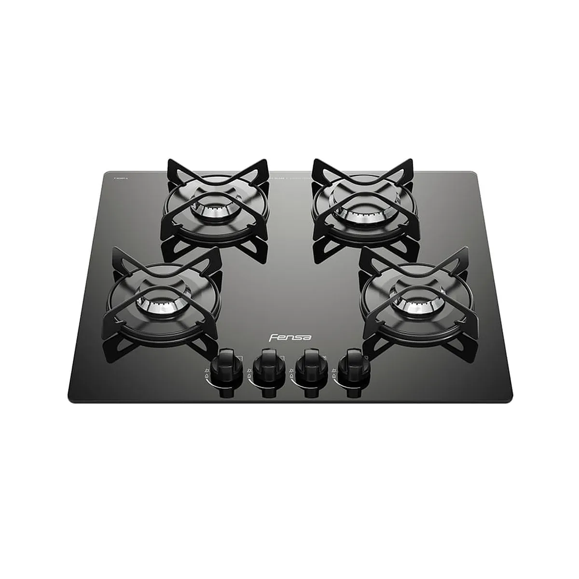 ENCIMERA A GAS 4 PLATOS FENSA VIDRIO TEMPLADO Y ENCENDIDO ELÉCTRICO F GC60V A NEGRA 1