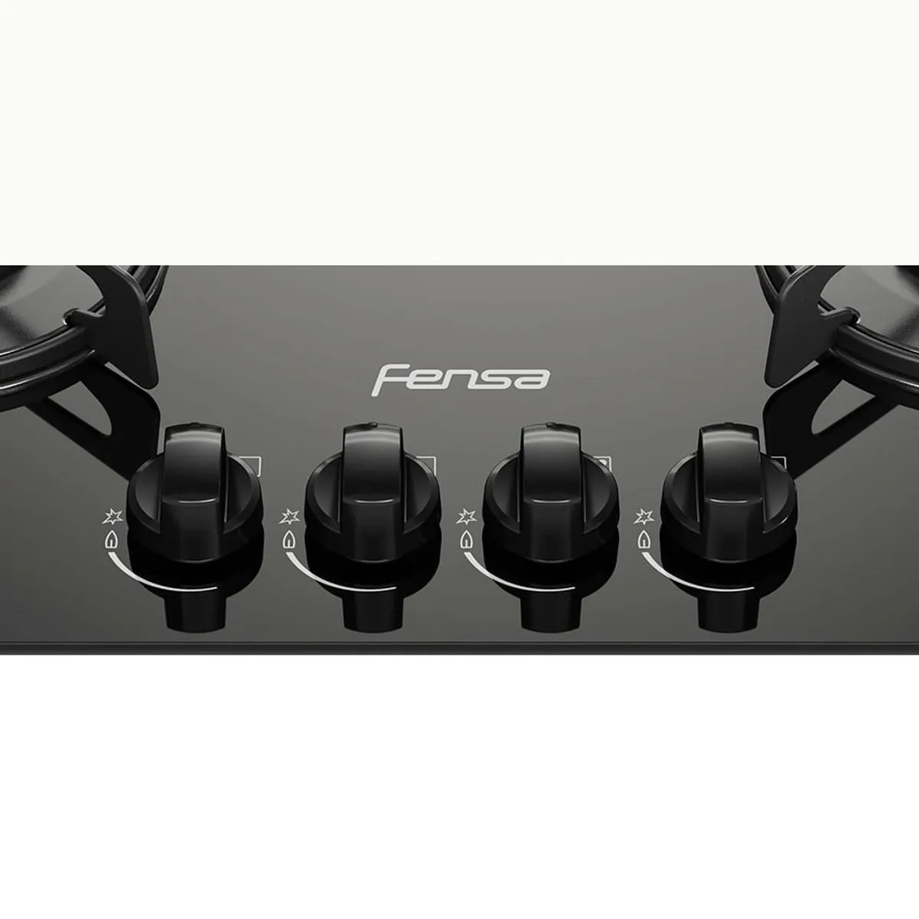 ENCIMERA A GAS 4 PLATOS FENSA VIDRIO TEMPLADO Y ENCENDIDO ELÉCTRICO F GC60V A NEGRA