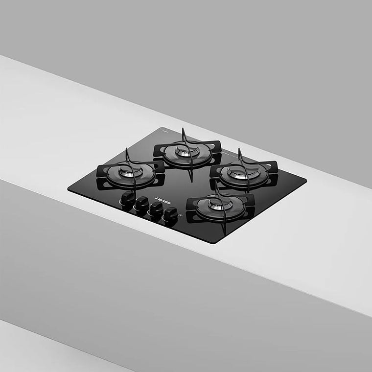 ENCIMERA A GAS 4 PLATOS FENSA VIDRIO TEMPLADO Y ENCENDIDO ELÉCTRICO F GC60V A NEGRA 3