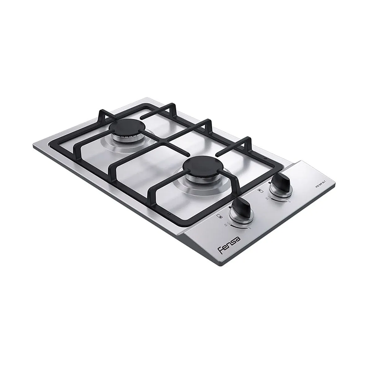 ENCIMERA A GAS 2 PLATOS FENSA ENCENDIDO ELÉCTRICO Y PARRILLA HIERRO FUNDIDO FCE 2HF GL T INOX 2