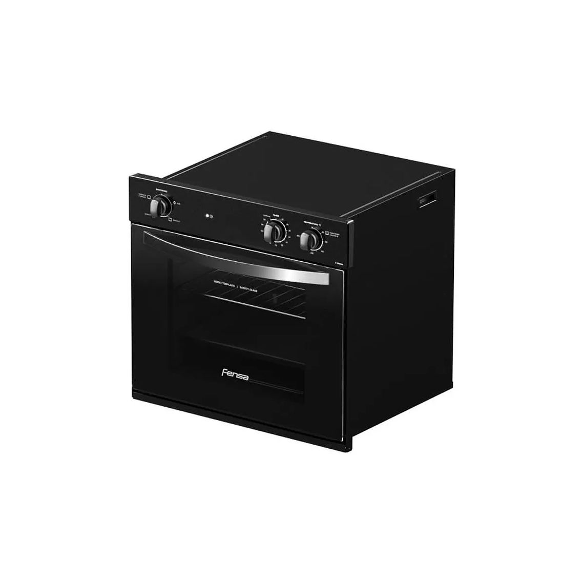 HORNO EMPOTRABLE ELÉCTRICO FENSA 66L TIMER Y CAVIDAD ESMALTADA F 1060N A NEGRO 8