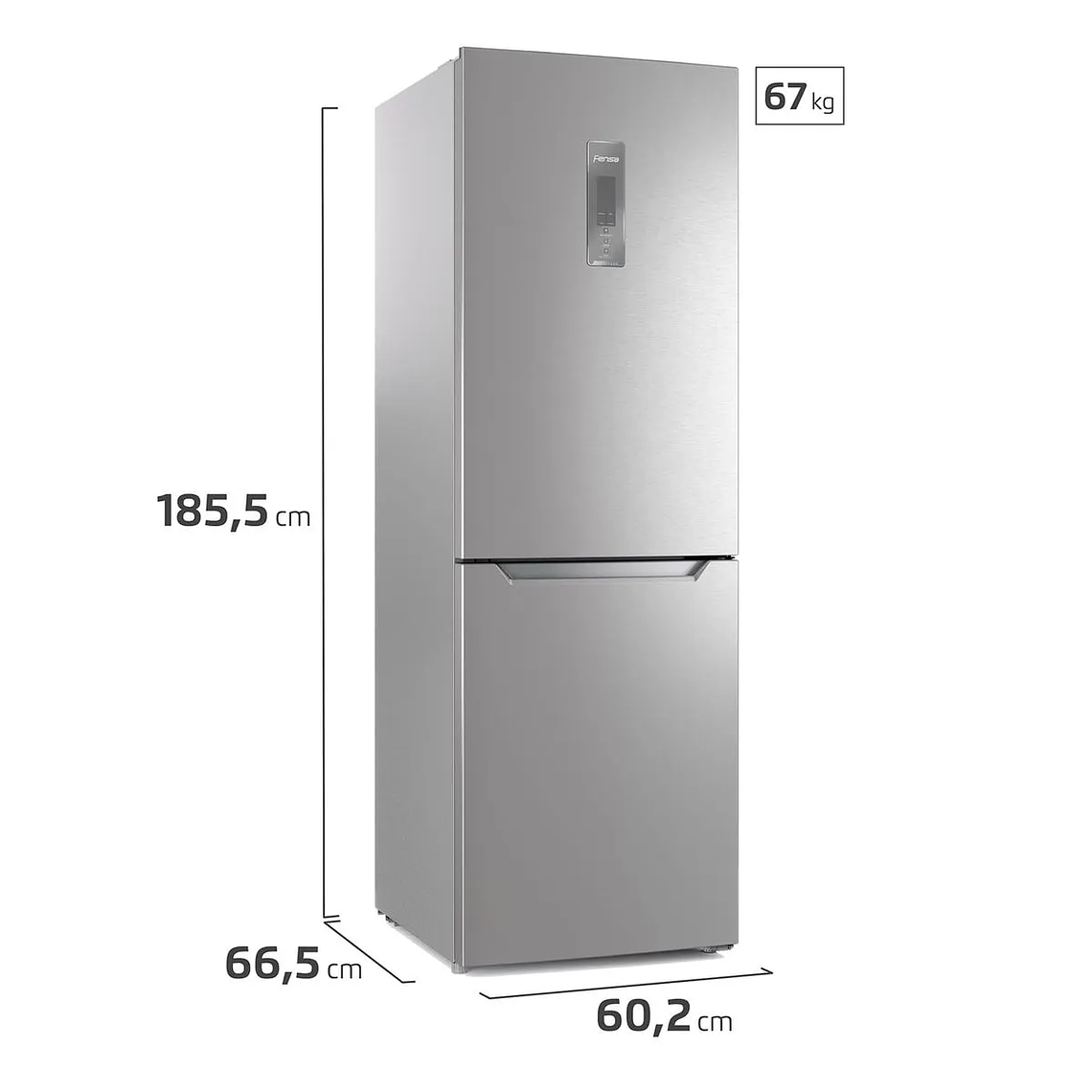 REFRIGERADOR FENSA 322L NO FROST BOTTOM FREEZER CON PUERTA REVERSIBLE DB60S INOX 6