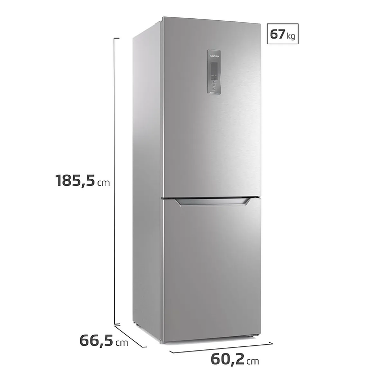 REFRIGERADOR FENSA 322L NO FROST BOTTOM FREEZER CON PUERTA REVERSIBLE DB60S INOX 6