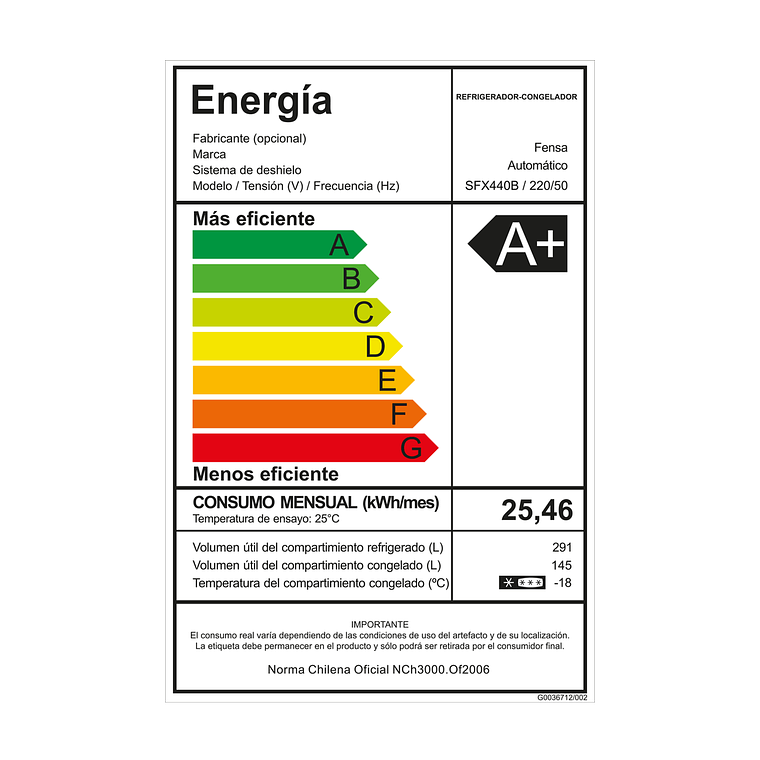 REFRIGERADOR FENSA 436L NO FROST SIDE BY SIDE INVERTER DISPENSADOR DE AGUA SFX440B NEGRO 12