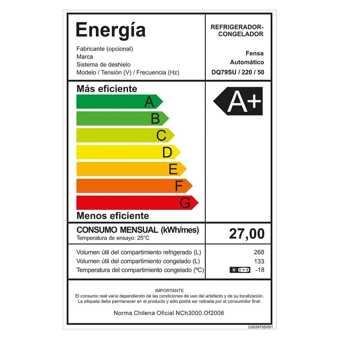 REFRIGERADOR FENSA 401L NO FROST 4 PUERTAS INVERTER CON AUTOSENSE DQ79SU INOX 7