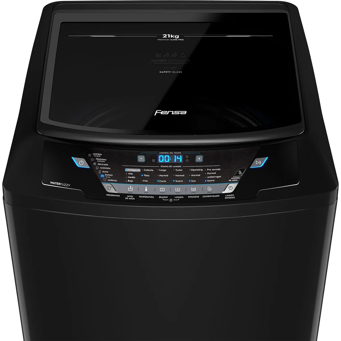 LAVADORA AUTOMÁTICA FENSA 21KG CARGA SUPERIOR AHORRO DE AGUA PREMIUM CARE 21 NEGRA 3