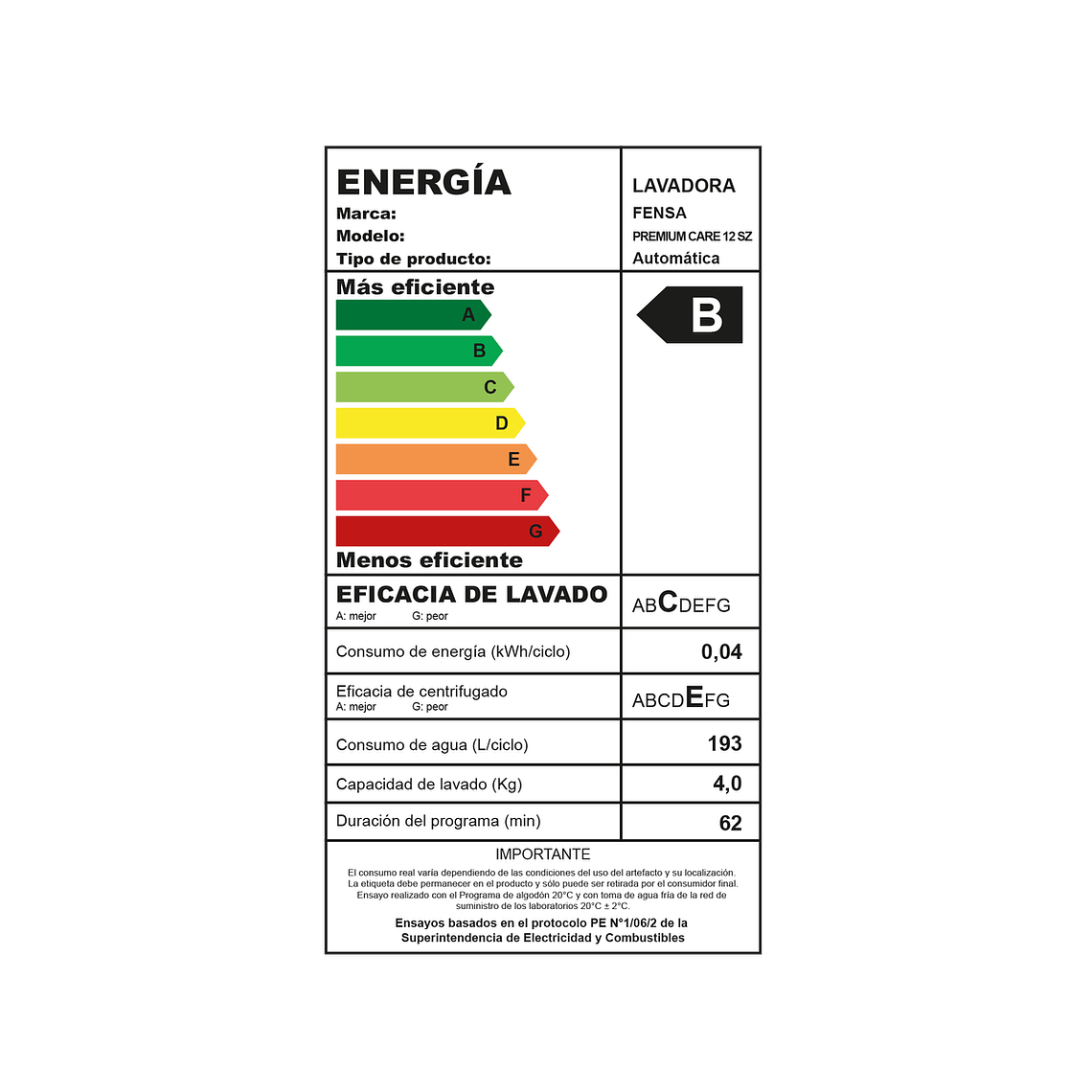 LAVADORA AUTOMÁTICA FENSA 12KG CARGA SUPERIOR CONTROL TIEMPO PREMIUM CARE 12SZ GRIS 8