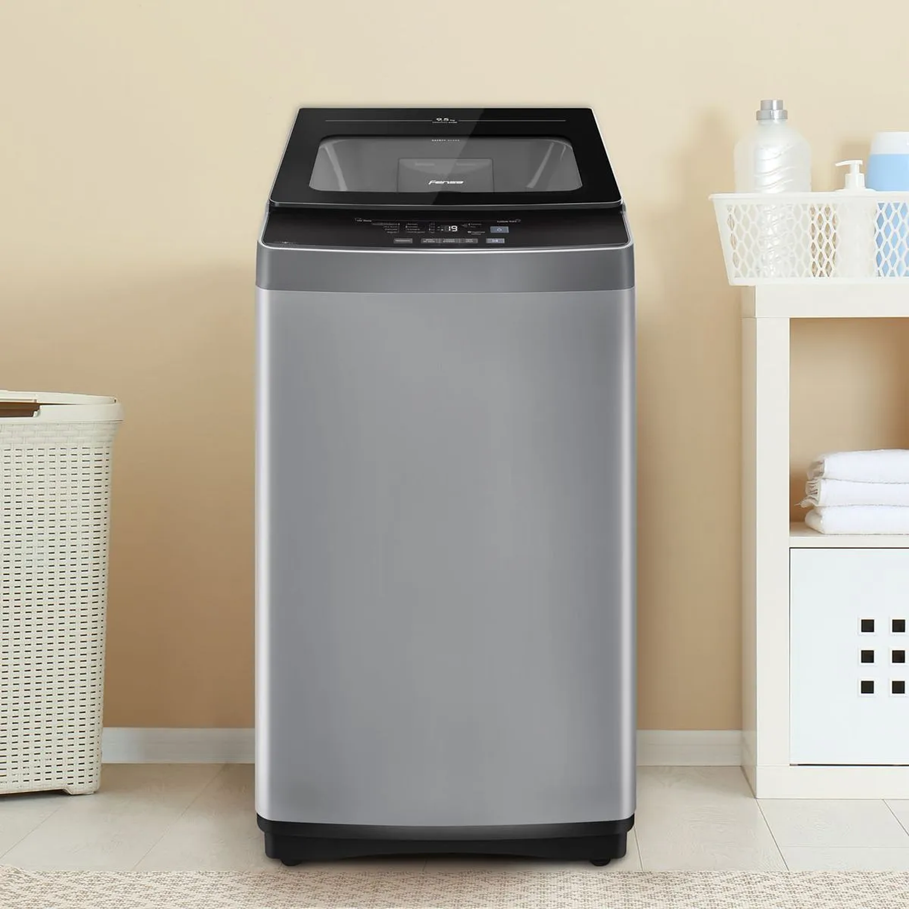 LAVADORA AUTOMÁTICA FENSA 9,5KG CARGA SUPERIOR CONTROL TIEMPO PREMIUM CARE 9,5SZ GRIS