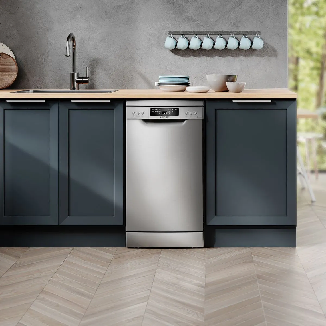 LAVAVAJILLAS 9 CUBIERTOS FENSA EXPERIENCE PROGRAMA ECONÓMICO Y PANEL DIGITAL 9SZ INOX 8