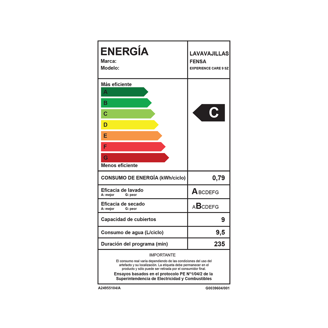 LAVAVAJILLAS 9 CUBIERTOS FENSA EXPERIENCE PROGRAMA ECONÓMICO Y PANEL DIGITAL 9SZ INOX 10