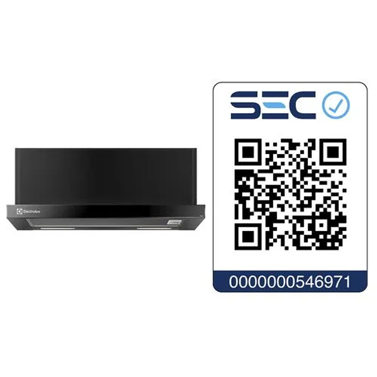 CAMPANA DE COCINA EXTRACTORA ELECTROLUX RETRÁCTIL 60CM EFFICIENT LUZ LED DE6RI NEGRA 10