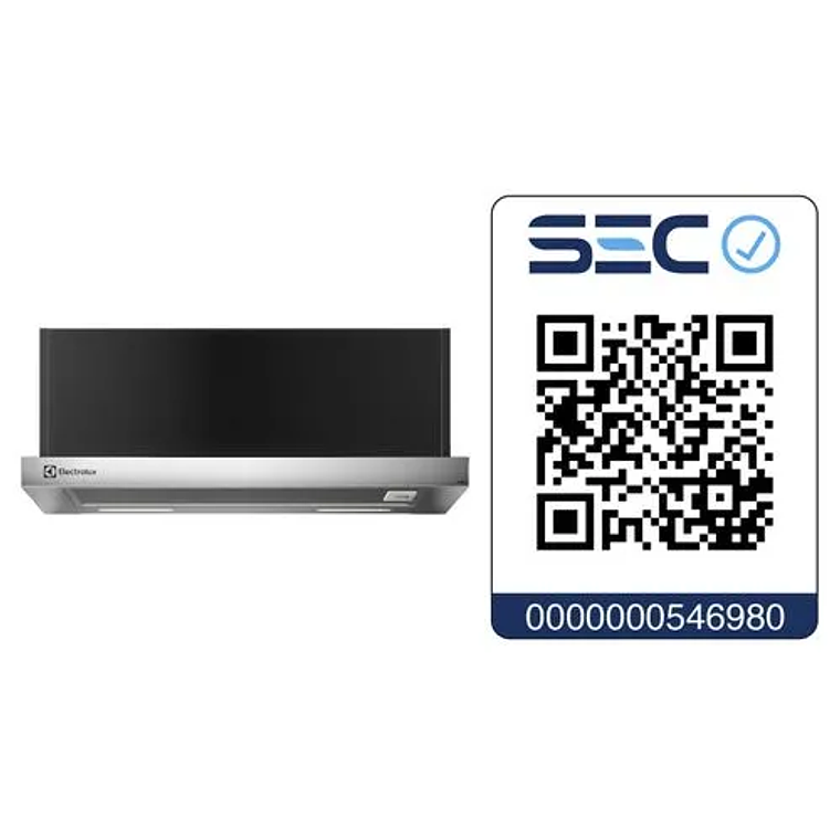 CAMPANA DE COCINA EXTRACTORA ELECTROLUX RETRÁCTIL 60CM EFFICIENT LUZ LED DE6RS INOX 9