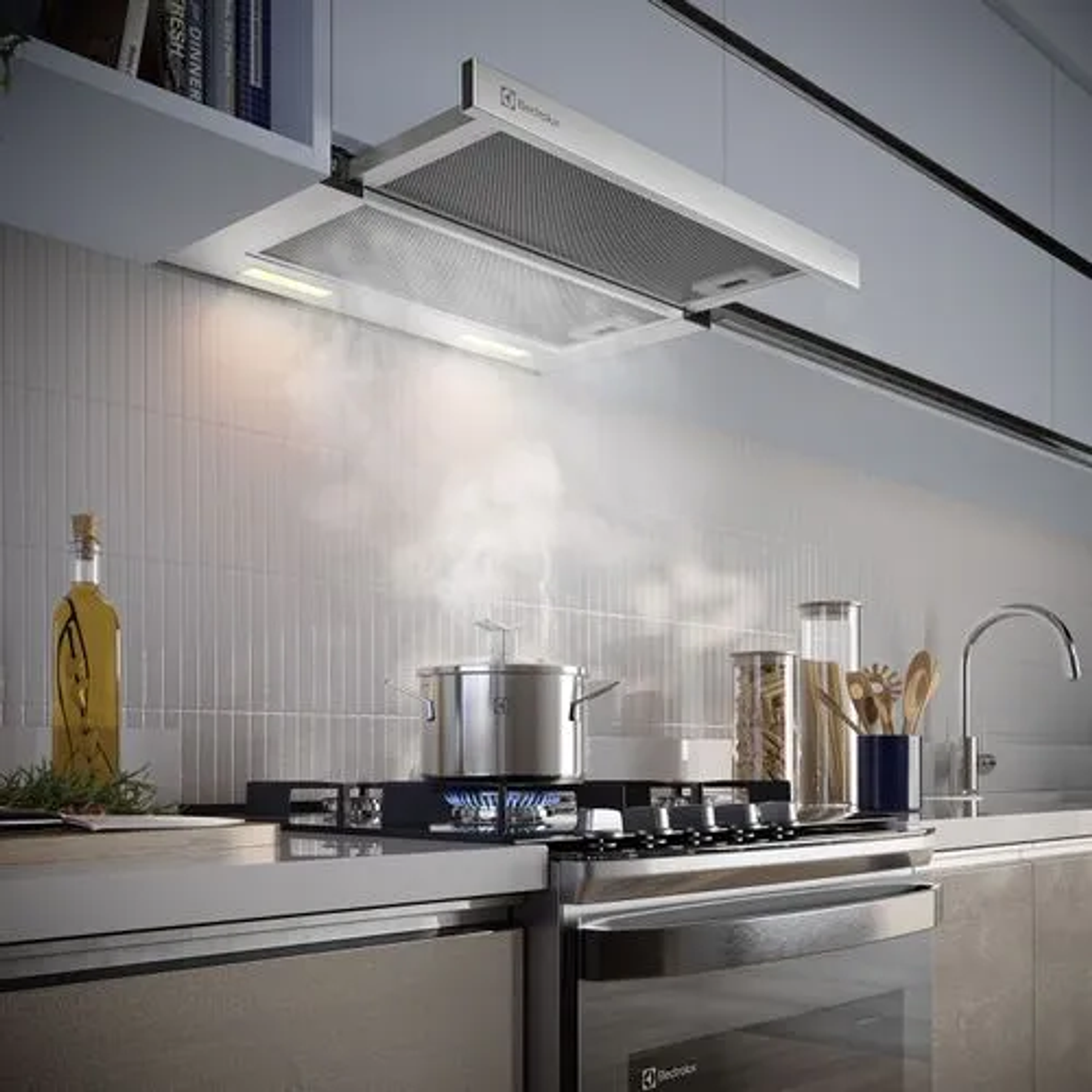 CAMPANA DE COCINA EXTRACTORA ELECTROLUX RETRÁCTIL 60CM EFFICIENT LUZ LED DE6RS INOX