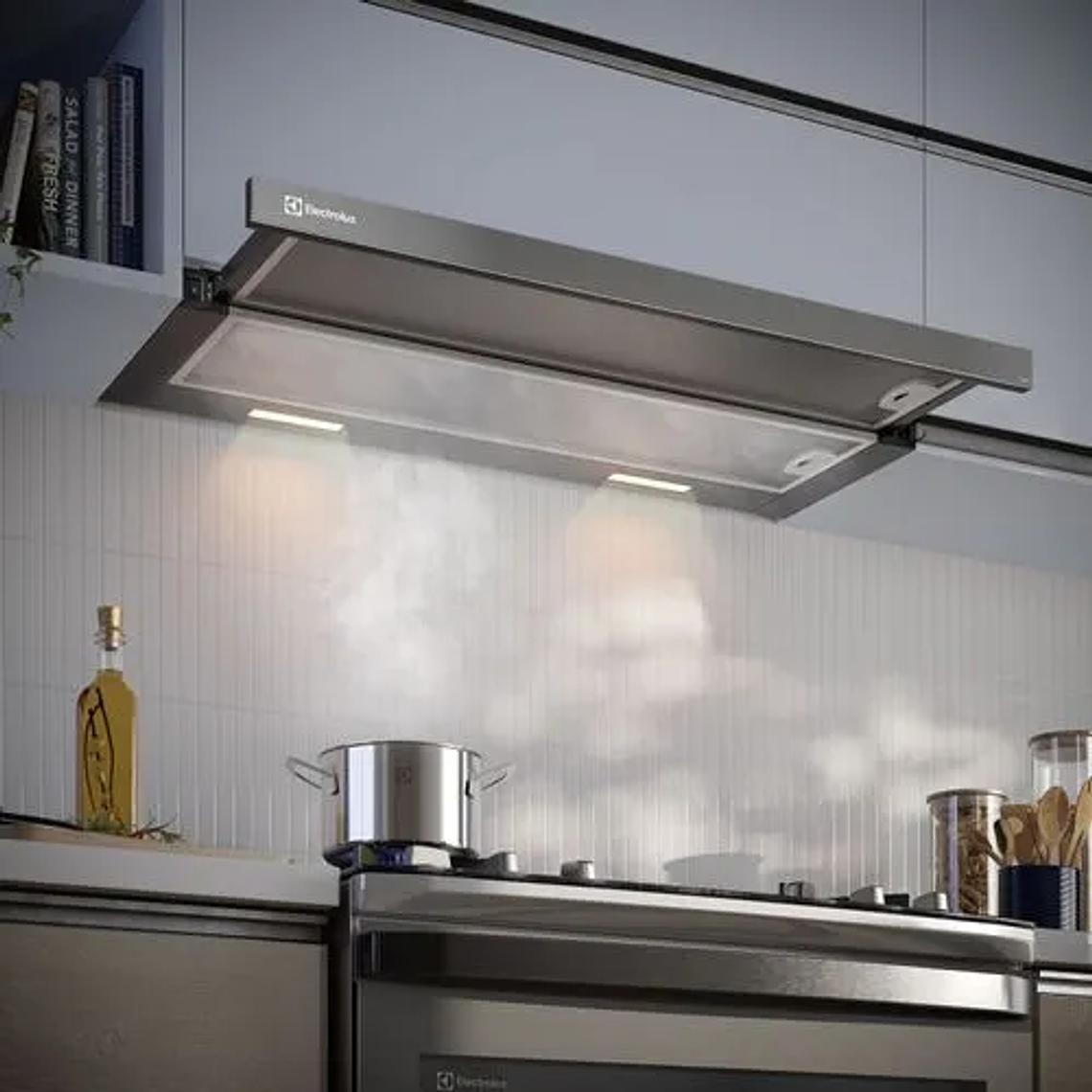 CAMPANA DE COCINA EXTRACTORA ELECTROLUX RETRÁCTIL 90CM EFFICIENT LUZ LED DE9RI NEGRA 3