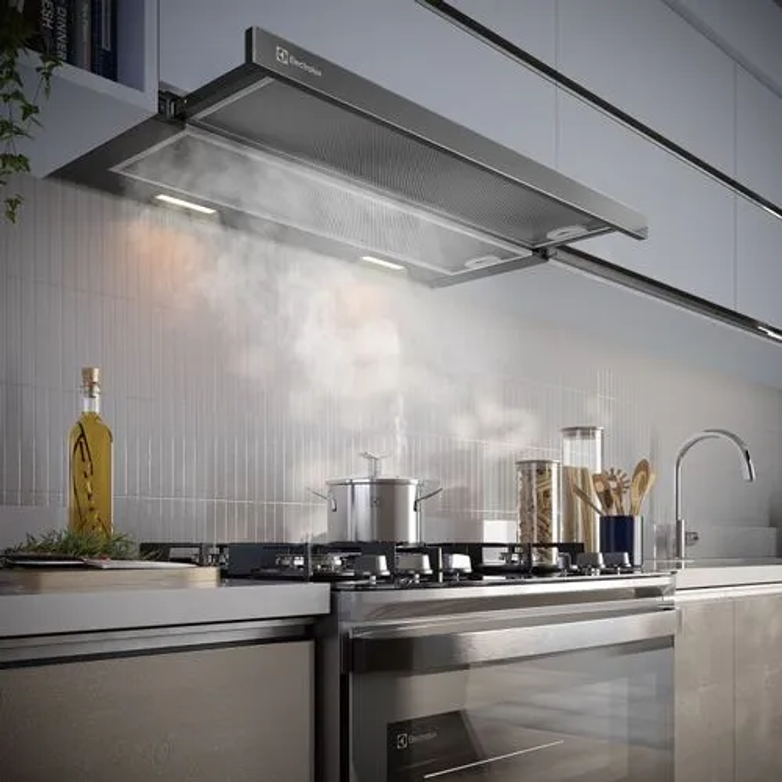 CAMPANA DE COCINA EXTRACTORA ELECTROLUX RETRÁCTIL 90CM EFFICIENT LUZ LED DE9RI NEGRA 6