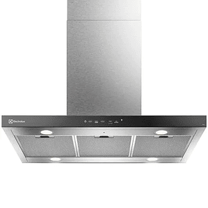 CAMPANA COCINA EXTRACTORA ELECTROLUX DECORATIVA ISLA 90CM TIMER Y PANEL TOUCH CE9IF INOX