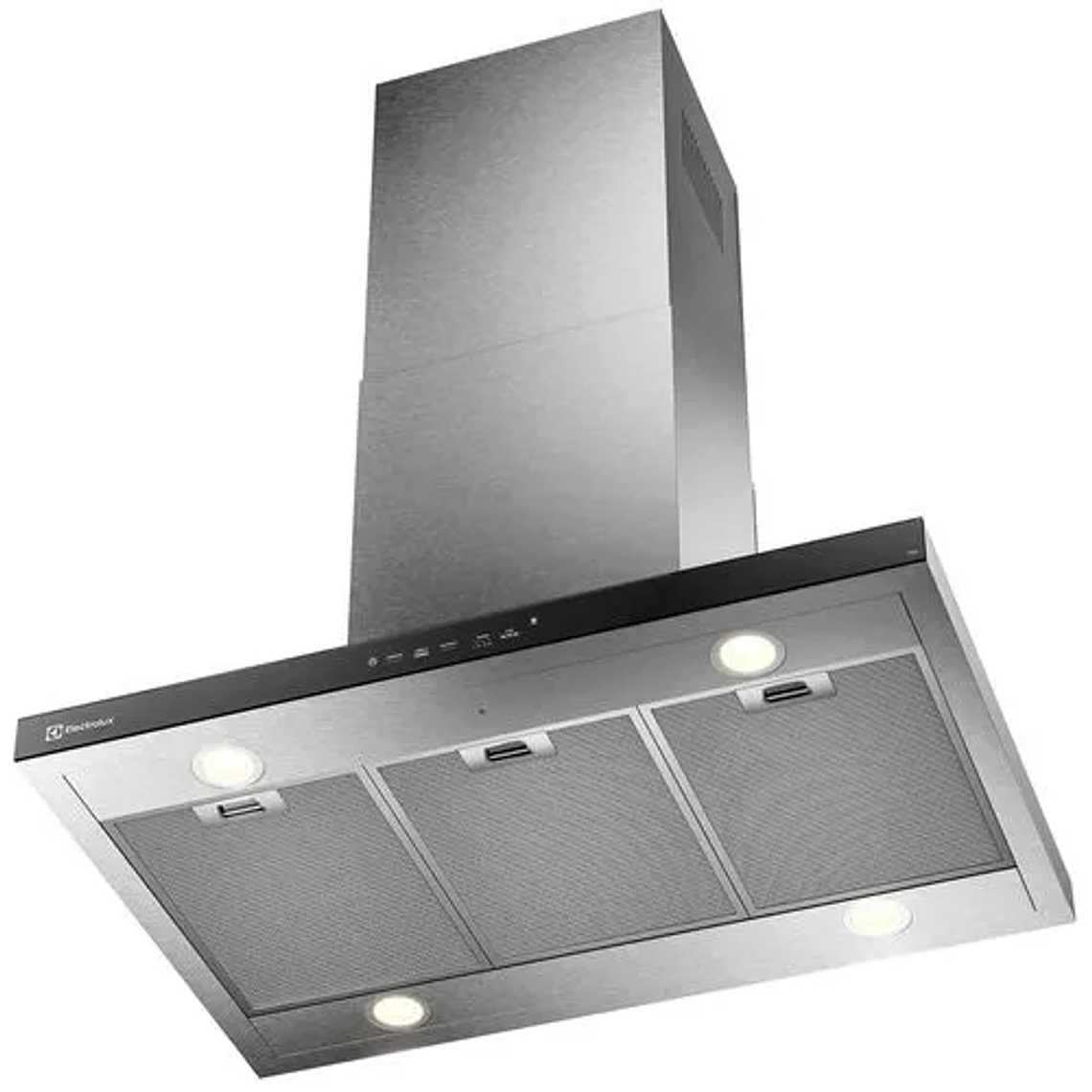 CAMPANA COCINA EXTRACTORA ELECTROLUX DECORATIVA ISLA 90CM TIMER Y PANEL TOUCH CE9IF INOX 1