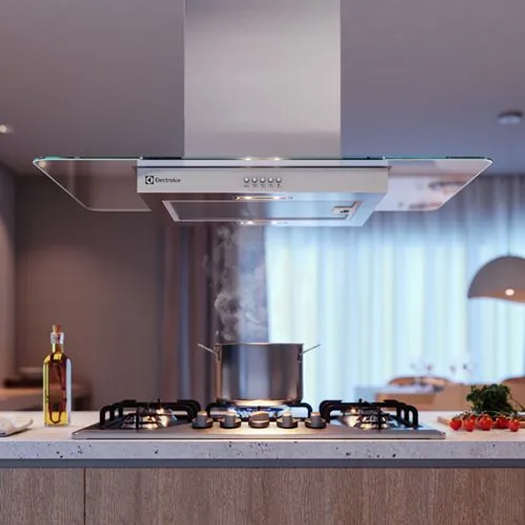 CAMPANA COCINA ISLA ELECTROLUX DECORATIVA 90CM EFFICIENT LUZ LED CE9IX INOX 7