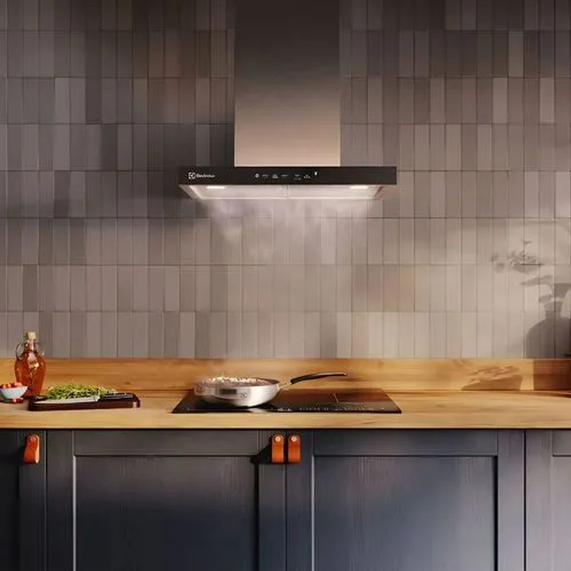 CAMPANA COCINA EXTRACTORA ELECTROLUX DECORATIVA PARED 60CM TIMER Y PANEL TOUCH CE6TF INOX 4