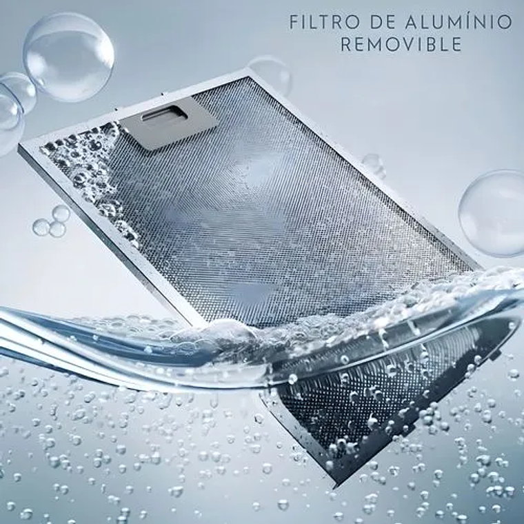 CAMPANA COCINA EXTRACTORA ELECTROLUX DECORATIVA PARED 90CM TIMER Y PANEL TOUCH CE9TF INOX 10