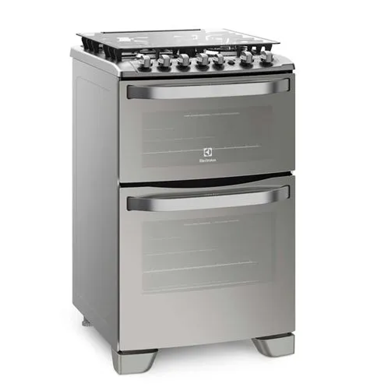 COCINA A GAS 4 PLATOS ELECTROLUX EXPERIENCE DOBLE HORNO Y TRIPLE LLAMA 56DXA INOX 3