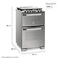 COCINA A GAS 4 PLATOS ELECTROLUX EXPERIENCE DOBLE HORNO Y TRIPLE LLAMA 56DXA INOX - Miniatura 4