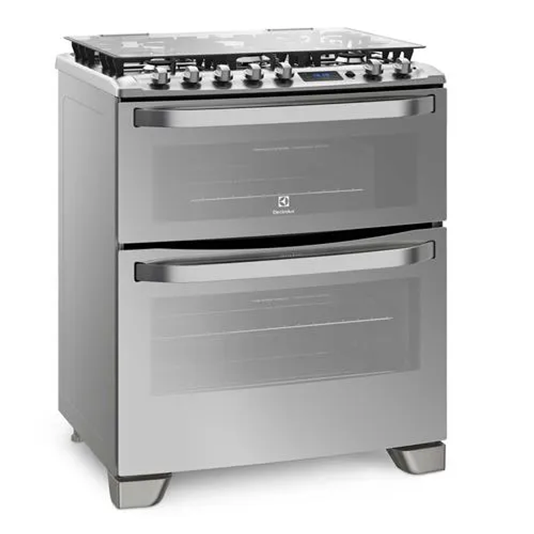 COCINA A GAS 5 PLATOS ELECTROLUX EXPERIENCE DOBLE HORNO Y TIMER DIGITAL 76DXA INOX 3