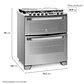 COCINA A GAS 5 PLATOS ELECTROLUX EXPERIENCE DOBLE HORNO Y TIMER DIGITAL 76DXA INOX - Miniatura 5