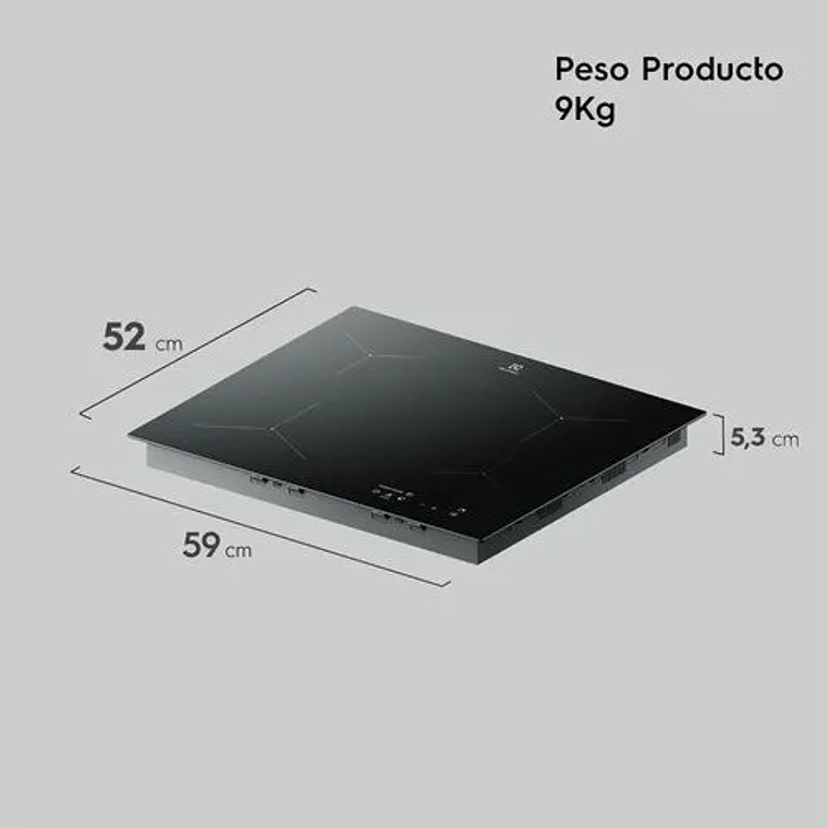 ENCIMERA A INDUCCIÓN 4 PLATOS ELECTROLUX VITROCERÁMICA Y POWERBOOST IE6LP NEGRA 6