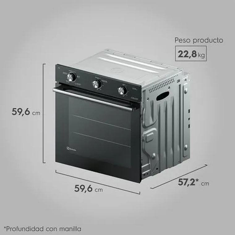 HORNO EMPOTRABLE ELÉCTRICO ELECTROLUX 80L EFFICIENT CON PERFECTCOOK OE8EL 5