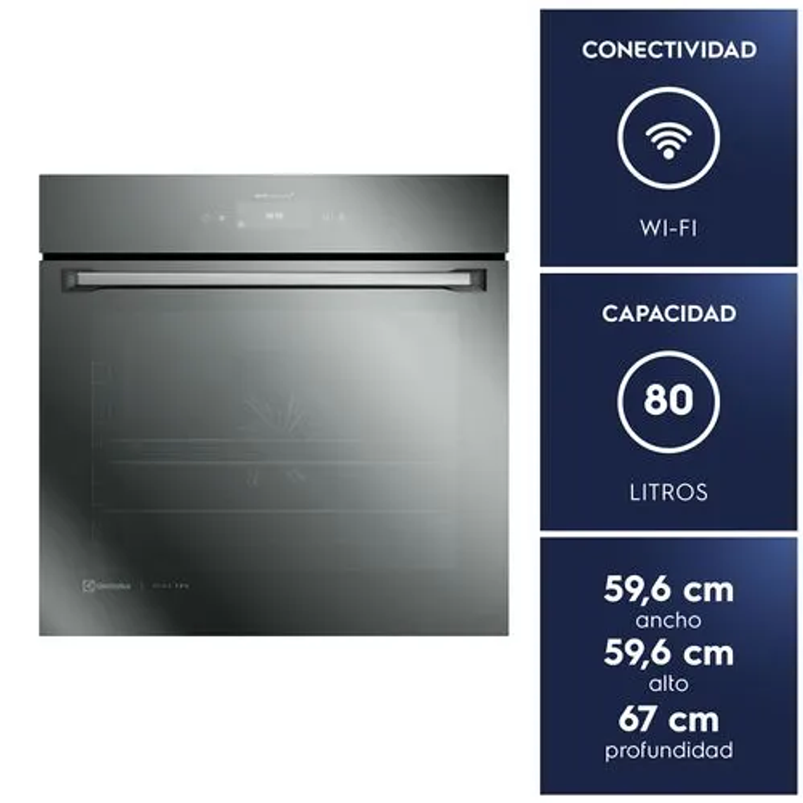 HORNO EMPOTRABLE ELÉCTRICO ELECTROLUX 80L CON FUNCIÓN FREIDORA DE AIRE Y CONEXIÓN WI-FI OE9XS 2