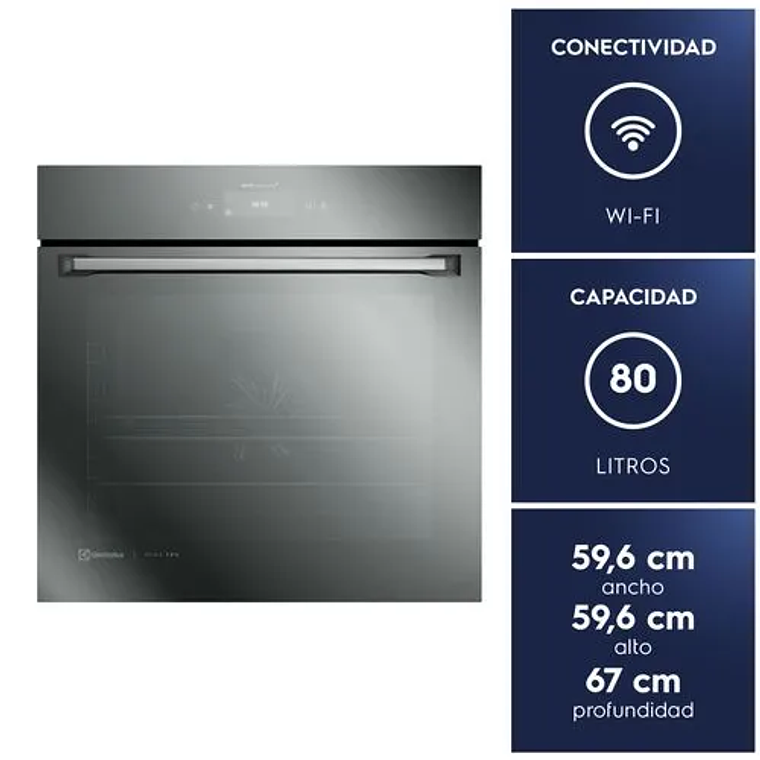 HORNO EMPOTRABLE ELÉCTRICO ELECTROLUX 80L CON FUNCIÓN FREIDORA DE AIRE Y CONEXIÓN WI-FI OE9XS 2