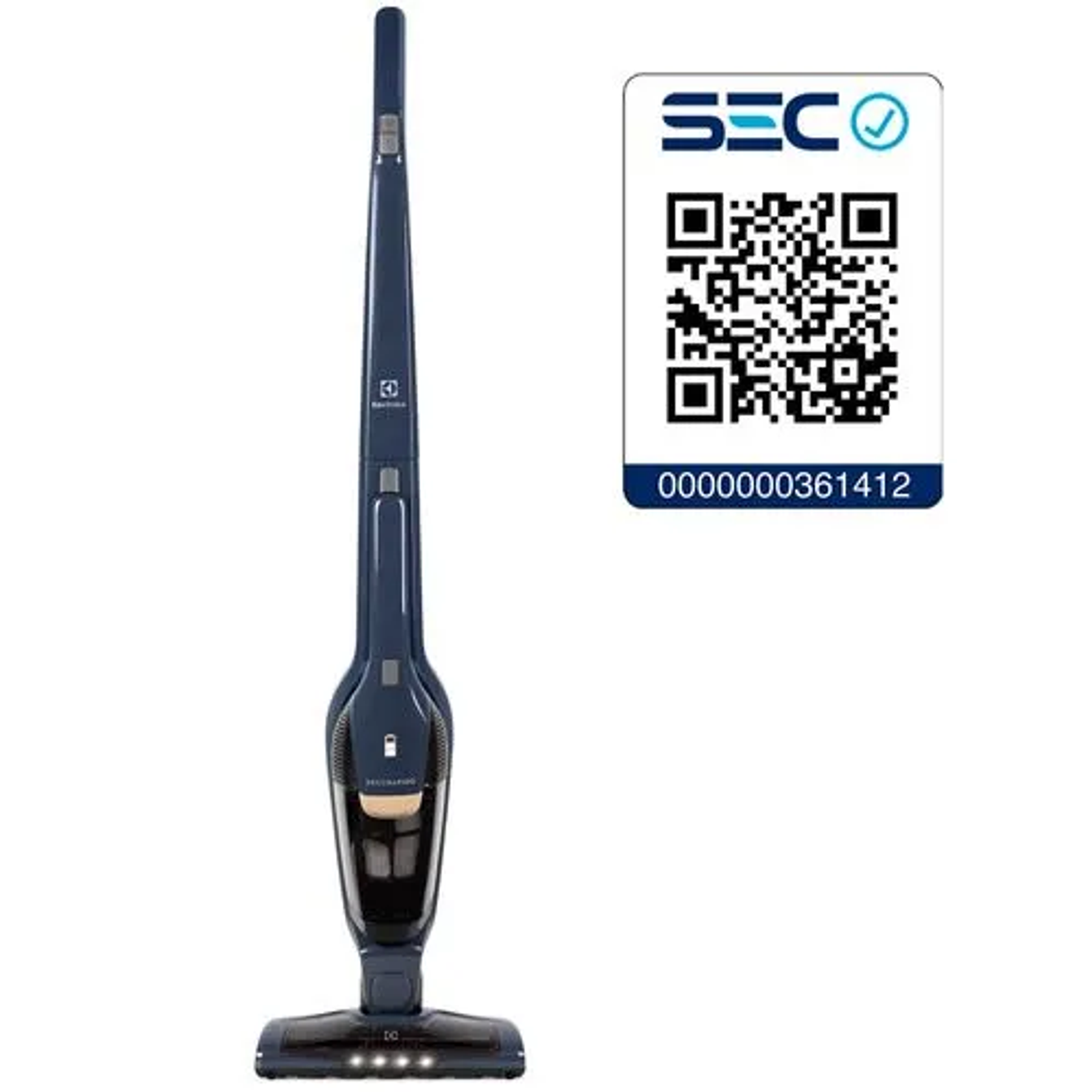 ASPIRADORA VERTICAL INALÁMBRICA ELECTROLUX ERGORAPIDO 2 EN 1 LED FRONTAL ERG25N AZUL