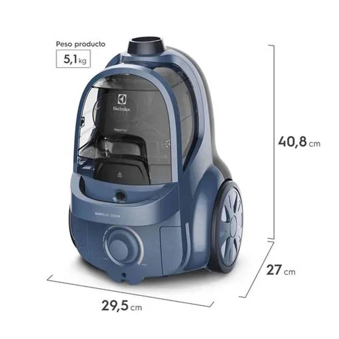 ASPIRADORA SIN BOLSA ELECTROLUX CILCÓNICA 2000W FILTRO HEPA EXPERIENCE EASYBOX BGL40 AZUL 3