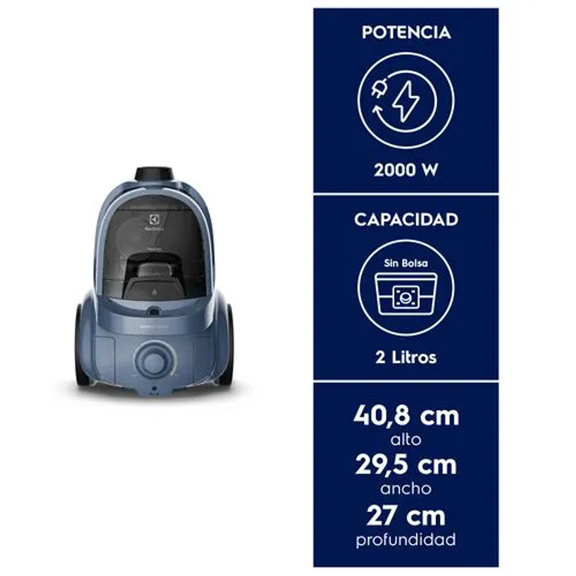 ASPIRADORA SIN BOLSA ELECTROLUX CILCÓNICA 2000W FILTRO HEPA EXPERIENCE EASYBOX BGL40 AZUL 6