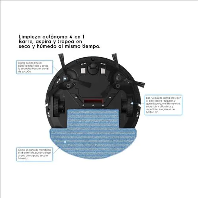 ASPIRADORA ROBOT ELECTROLUX LIMPIEZA 4 EN 1 SENSOR ANTICOLISIÓN Y ANTICAÍDA ERB40 AZUL 16