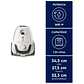 ASPIRADORA CON BOLSA ELECTROLUX 1600W TRIPLE FILTER EXPERIENCE SONIC BGG10 BLANCA - Miniatura 6