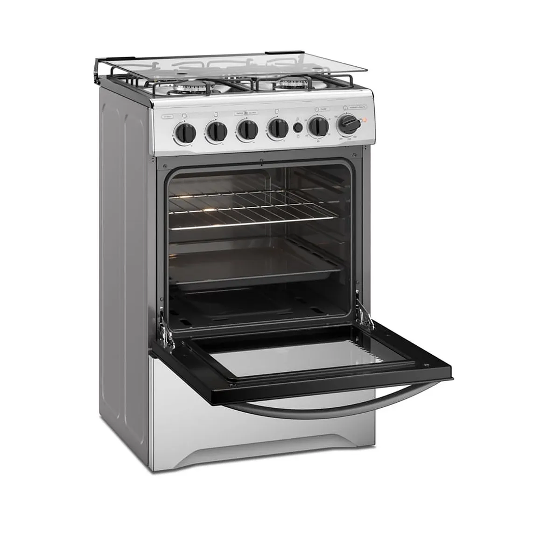 COCINA A GAS 4 PLATOS MADEMSA CON TRIPLE LLAMA Y GRILL ELÉCTRICO M 795 T INOX 2