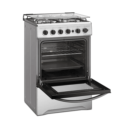 COCINA A GAS 4 PLATOS MADEMSA CON TRIPLE LLAMA Y GRILL ELÉCTRICO M 795 T INOX