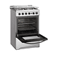 COCINA A GAS 4 PLATOS MADEMSA CON TRIPLE LLAMA Y GRILL ELÉCTRICO M 795 T INOX - Miniatura 2