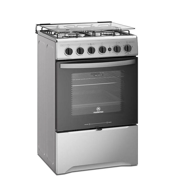 COCINA A GAS 4 PLATOS MADEMSA CON TRIPLE LLAMA Y GRILL ELÉCTRICO M 795 T INOX 3