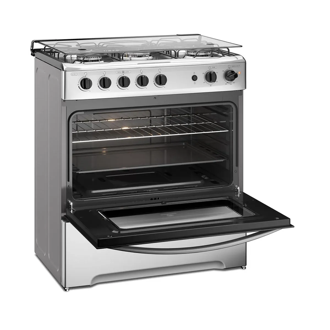 COCINA A GAS 5 PLATOS MADEMSA CON TRIPLE LLAMA Y GRILL ELÉCTRICO M 920 T INOX 4