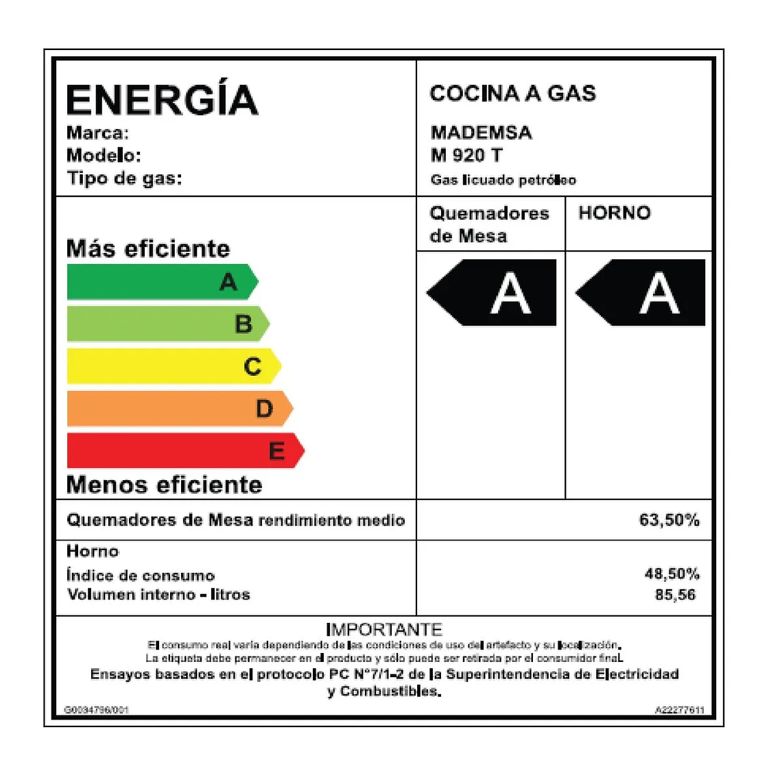 COCINA A GAS 5 PLATOS MADEMSA CON TRIPLE LLAMA Y GRILL ELÉCTRICO M 920 T INOX 11