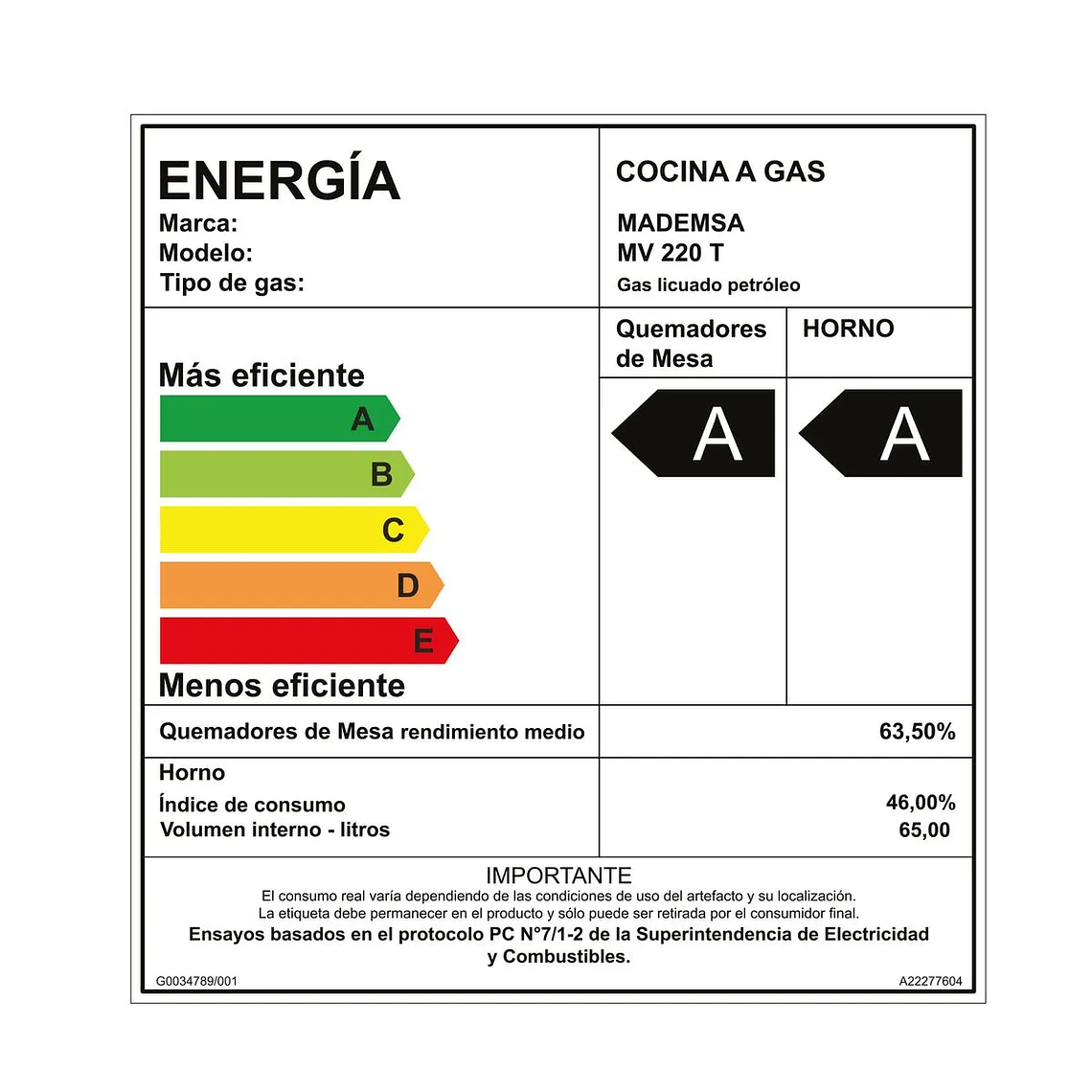 COCINA A GAS 4 PLATOS MADEMSA CON LIMPIAFÁCIL Y TAPA CUBIERTA MV 220 T INOX 10
