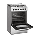 COCINA A GAS 4 PLATOS MADEMSA CON LIMPIAFÁCIL Y GRILL ELÉCTRICO M 785 T INOX - Miniatura 4
