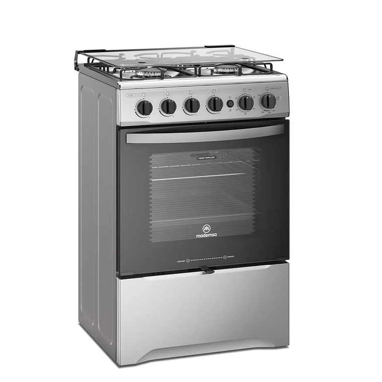 COCINA A GAS 4 PLATOS MADEMSA CON LIMPIAFÁCIL Y GRILL ELÉCTRICO M 785 T INOX 2