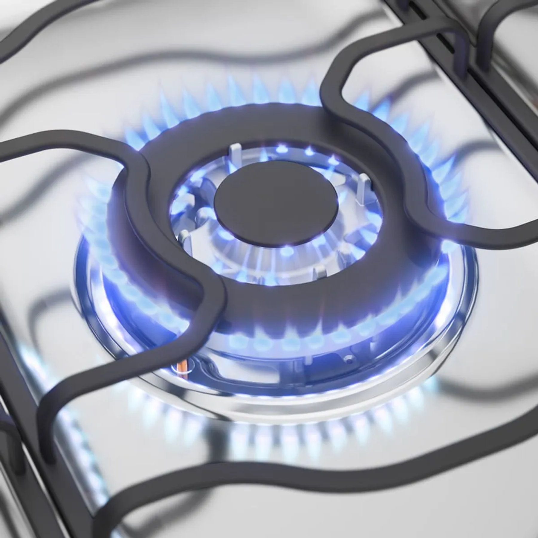 COCINA A GAS 5 PLATOS MADEMSA CON TRIPLE LLAMA Y GRILL ELÉCTRICO M 940 T NEGRA