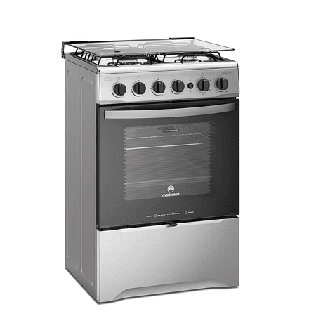 COCINA A GAS 4 PLATOS MADEMSA CON LIMPIAFÁCIL Y TIMER M 775 ST INOX